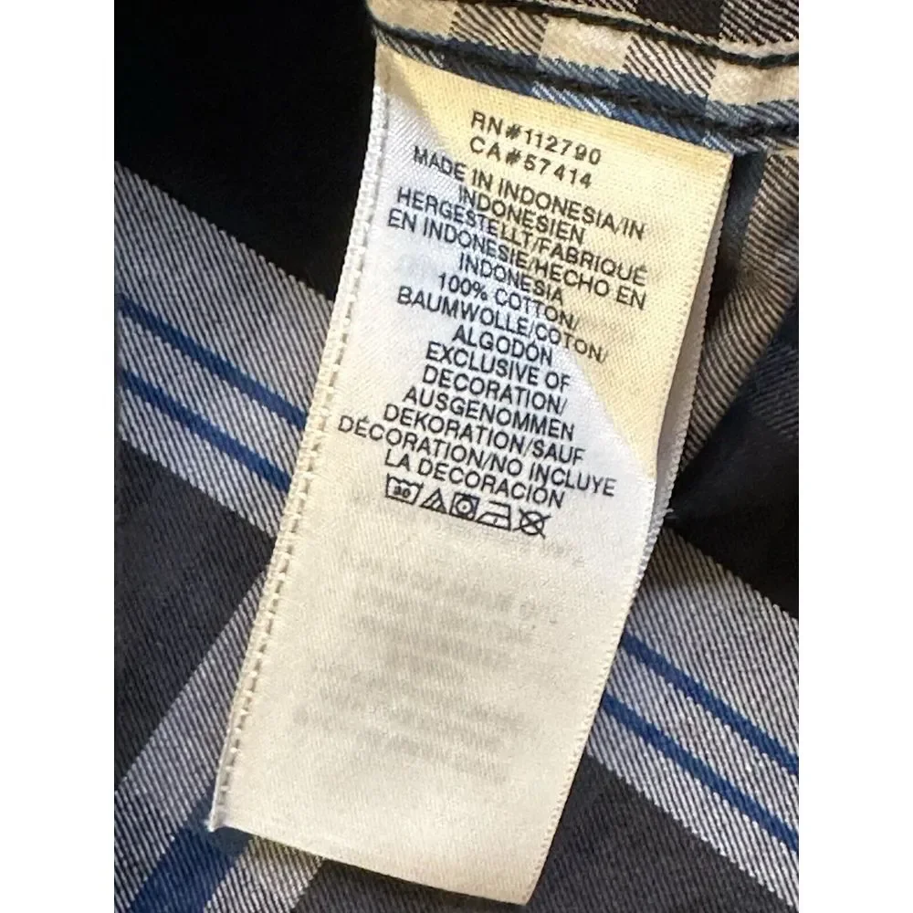 True Religion Shirt Mens‎ Medium Utility Flap Pocket Button Up Plaid Long Sleeve